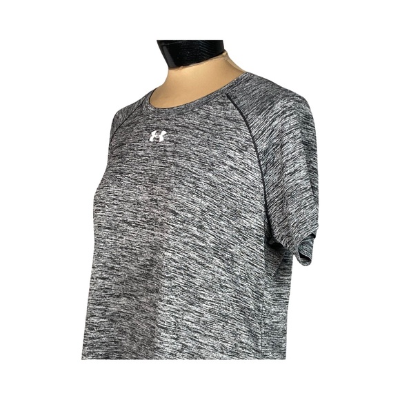 Under Armour Womens Twisted Tech Locker Tee In Space Dyed Black Size L - Picture 4 of 13